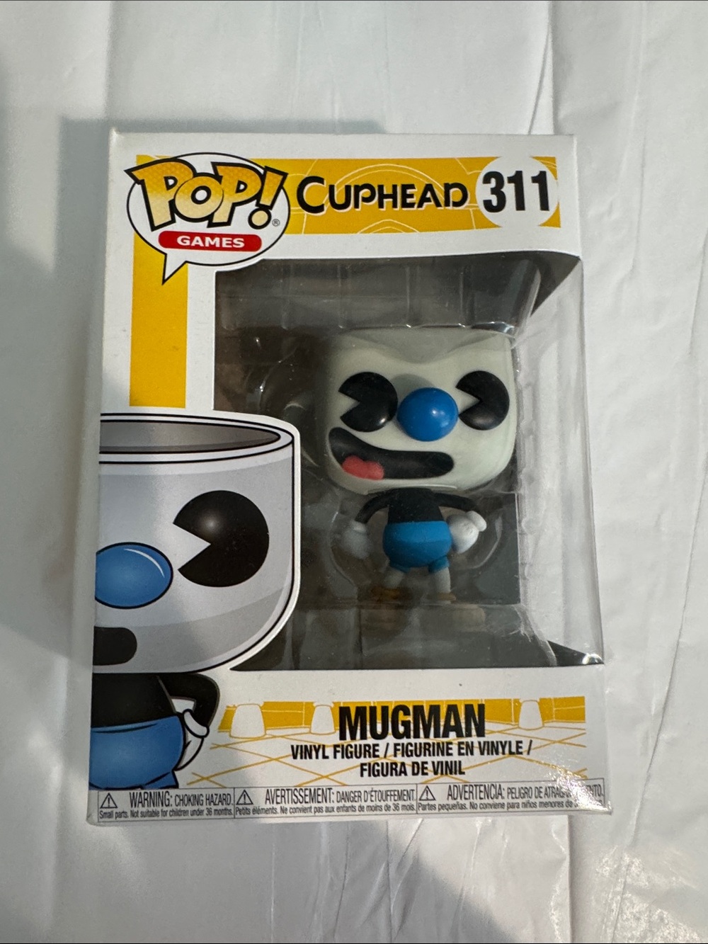 Funko Mugman Vinyl Figure - White & Blue Cuphead Pop!